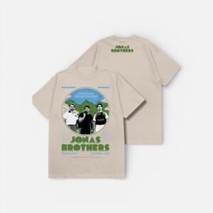 Jonas Brothers 2023 Tour Shirt Five Albums Concert Tee Beige XXXL Vancouver NEW